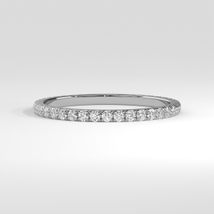 Slim eternity band with round pavé-set diamonds in a full circle design