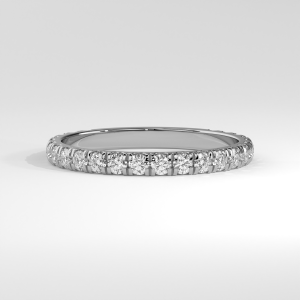 Full eternity band with round diamonds in a delicate shared prong setting