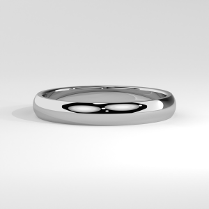 Classic domed polished wedding band with high-shine finish and smooth profile