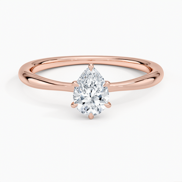 0.50 CT ,14K Gold Lab-Grown Pear Cut Diamond Engagement Ring (Solitaire Ring)