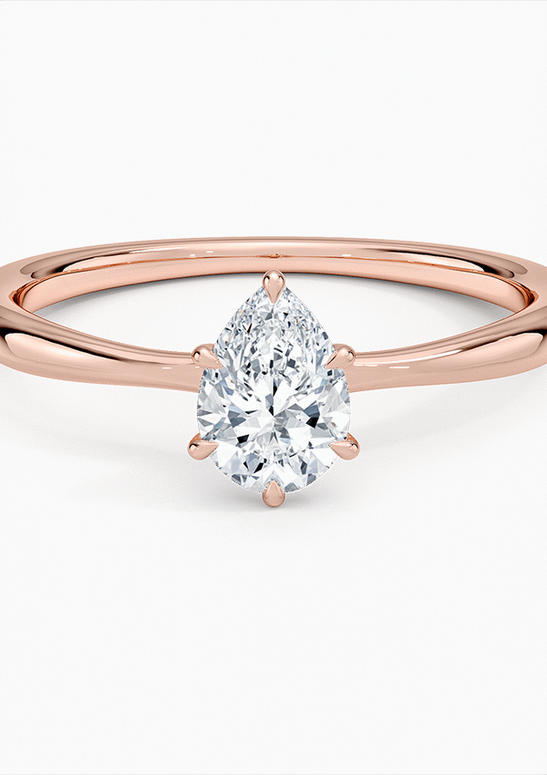 0.50 CT ,14K Gold Lab-Grown Pear Cut Diamond Engagement Ring (Solitaire Ring)