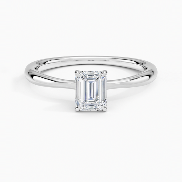 0.50 CT ,14K Gold Lab-Grown Emerald Cut Diamond Engagement Ring (Solitaire Ring)