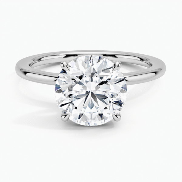 14K Gold, 2.5 CT Round Cut Lab-Grown Diamond Audrey Perfect Fit 1.4mm Solitaire Ring