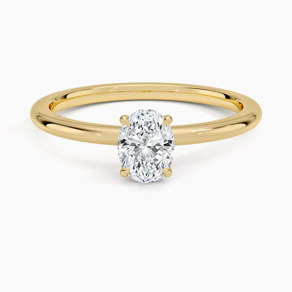 0.50 CT ,14K Gold Lab-Grown Oval Cut Diamond Engagement Ring (Solitaire Ring)