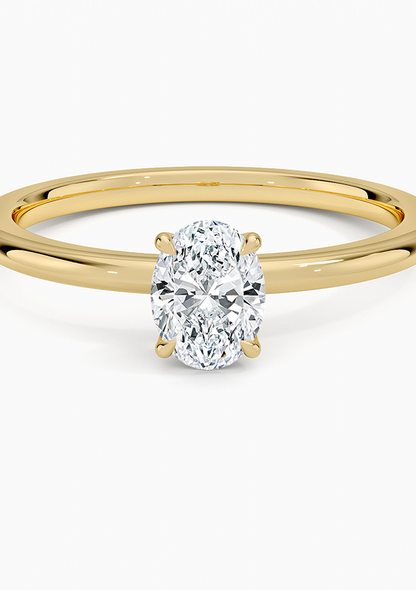 0.50 CT ,14K Gold Lab-Grown Oval Cut Diamond Engagement Ring (Solitaire Ring)