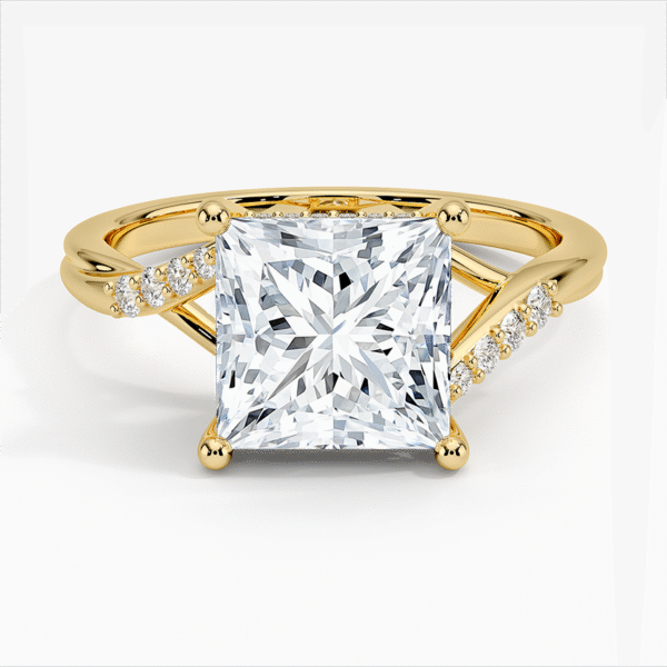18K Gold, 2.5 CT Princess Cut Chamise Diamond Ring