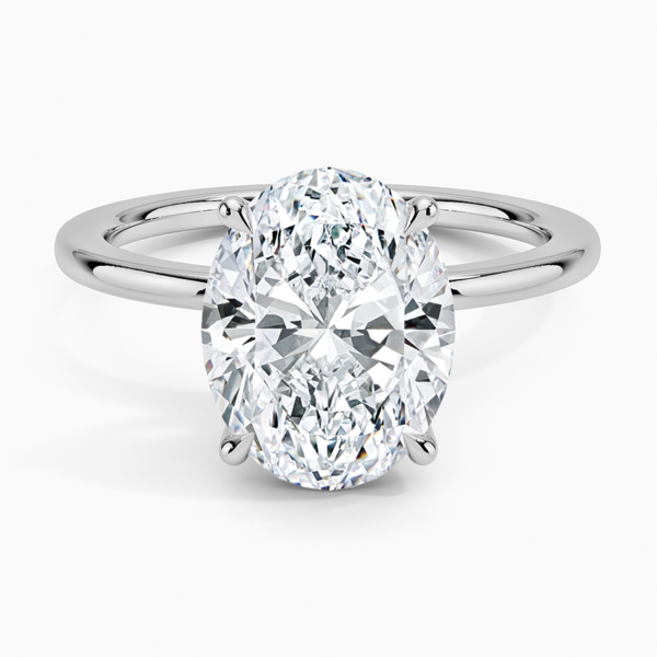 14K gold, 3.0 carat lab grown Diamond Audrey Perfect Fit 1.4mm Solitaire Ring