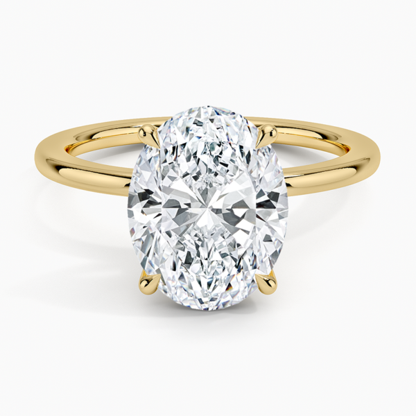 18K gold, 3.0 carat lab grown Diamond Audrey Perfect Fit 1.4mm Solitaire Ring