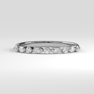 Eternity band with alternating round and marquise stones in a prong setting