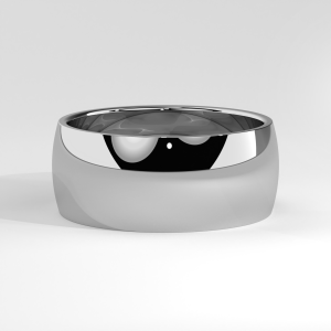 Classic domed high-polish comfort fit wedding band with a smooth surface